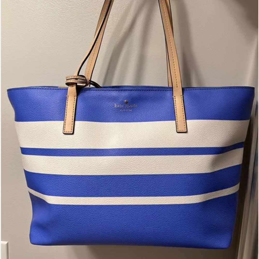 NWT ! Kate Spade Royal Blue and Cream Tote
